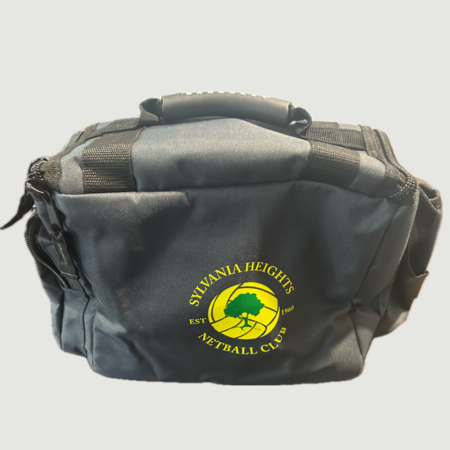 SHNC branded cooler bag with zip closure and handles
