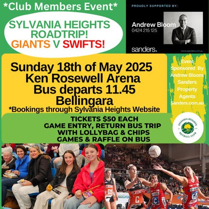 Swifts v Giants Roadtrip! 18/05/2025