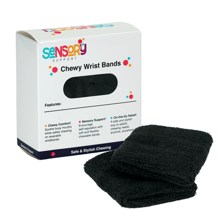 Sensory Support Sensory Bite Band Black Chewy Wrist Bands