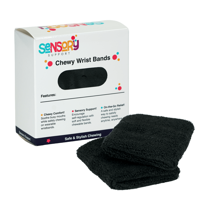 Sensory Support Sensory Bite Band Black Chewy Wrist Bands
