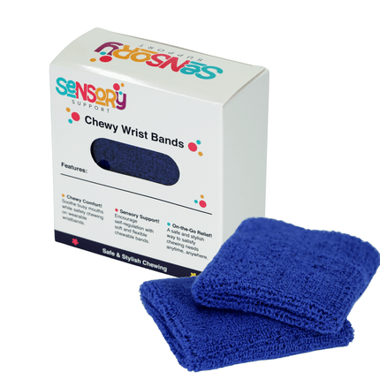 Sensory Support Sensory Bite Band Blue Chewy Wrist Bands